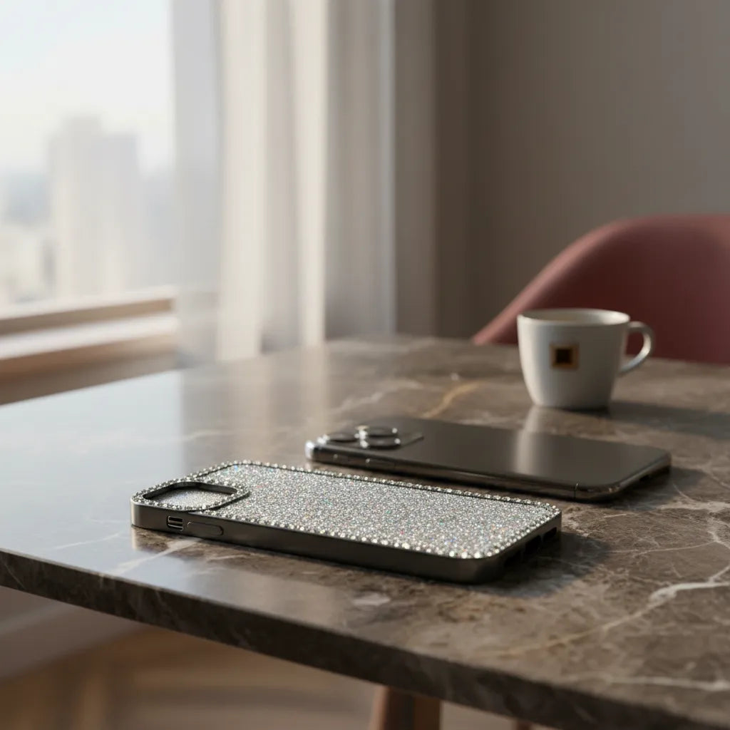 Protector Case Glitter Con Diamantes Para iPhone 15