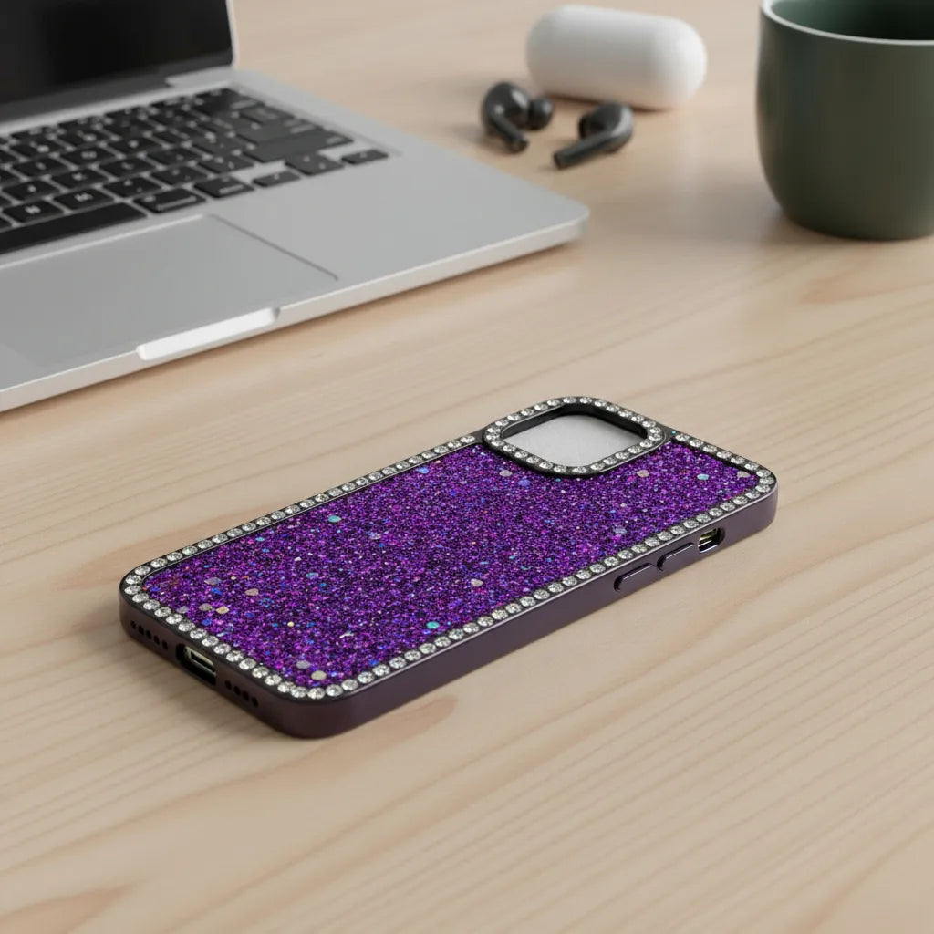 Protector Case Glitter Con Diamantes Para iPhone 16 Pro Max