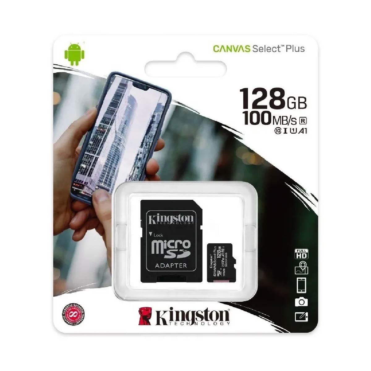 Memoria Micro Sd Kingston 128gb Canvas Select Plus 100 Mb/s