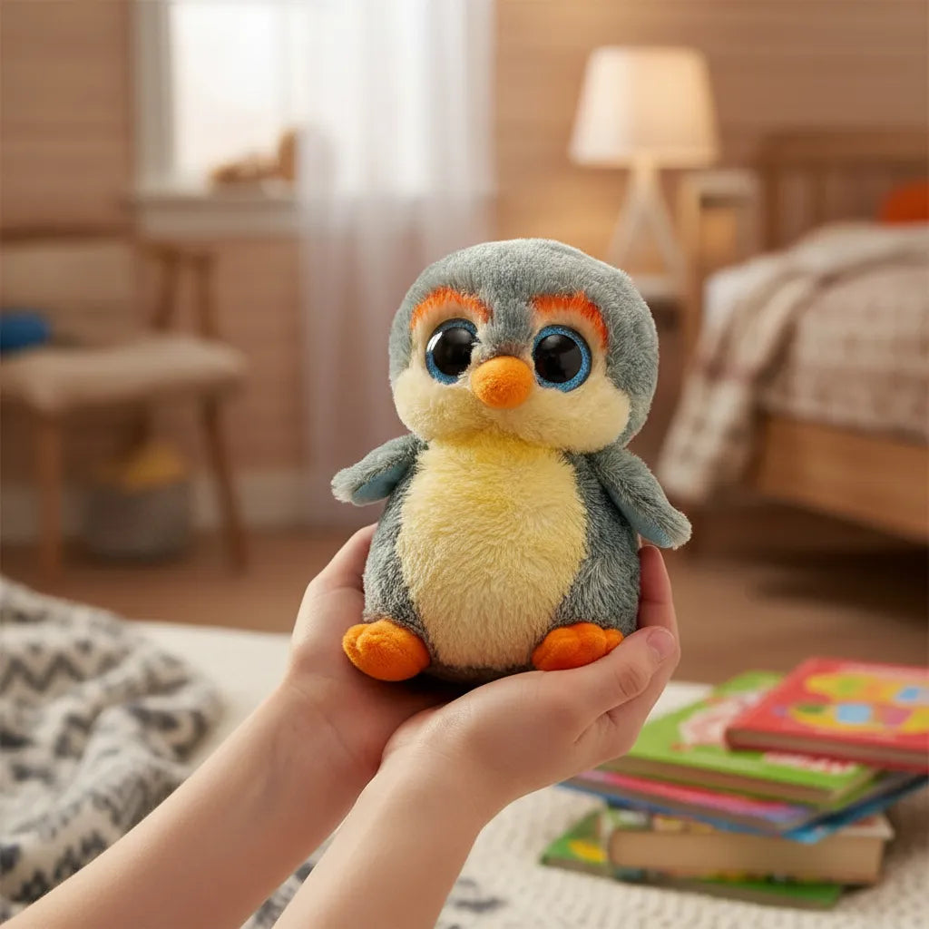Peluche Beanie Boos Regular Fisher Pinguino Gris 15cm