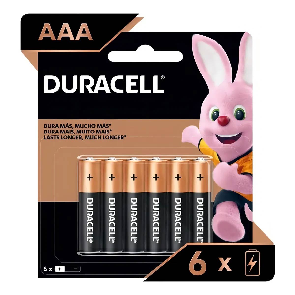 Pila Duracell pilas AAA alcalinas 1.5V 6 unidades