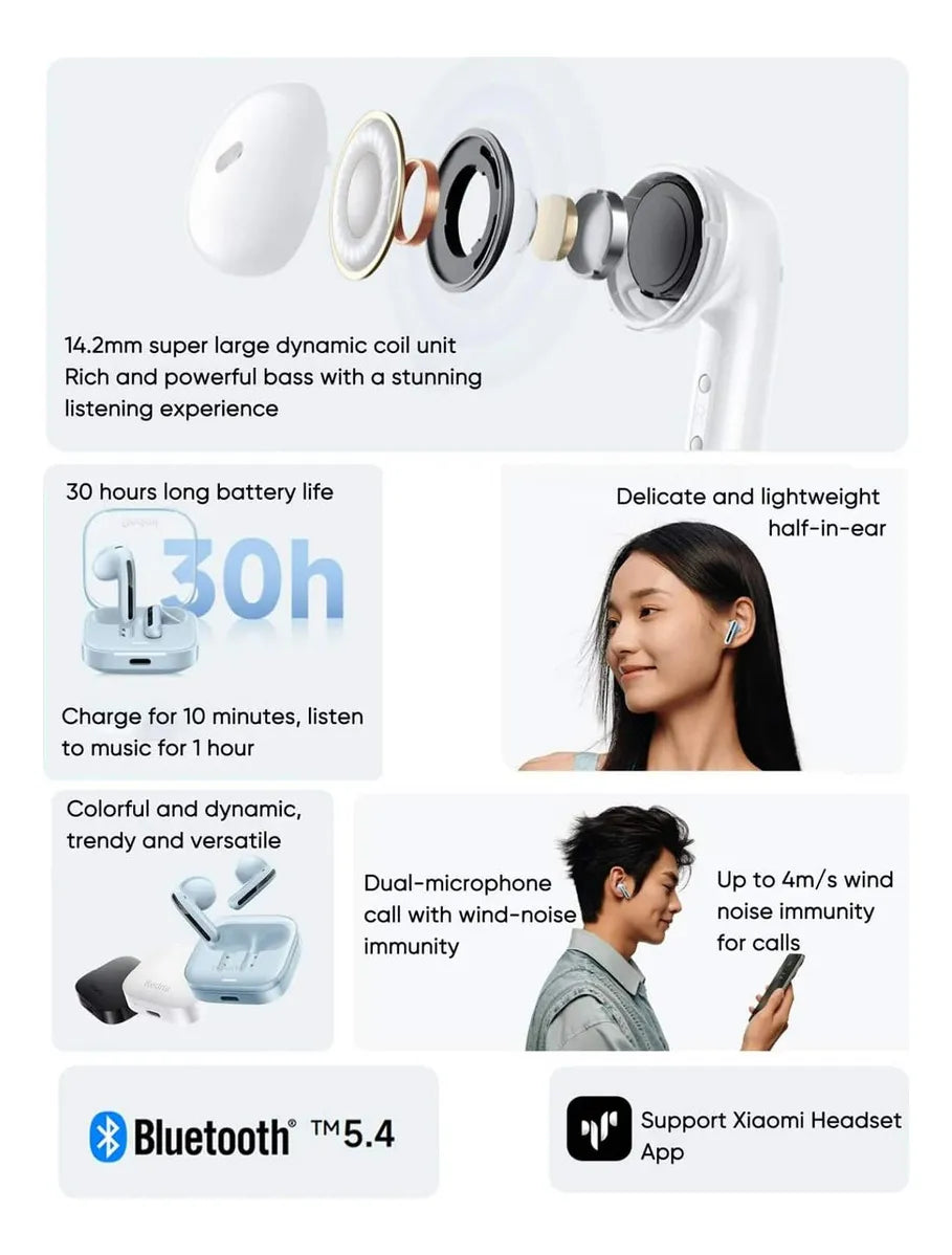 Auriculares inalámbricos Xiaomi Redmi Buds 6 Active colores