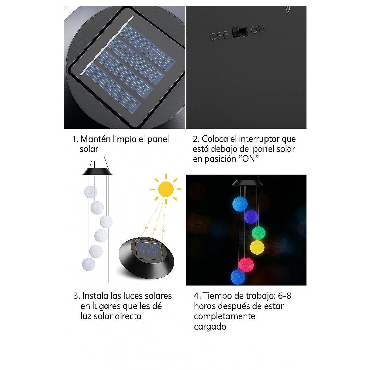 Colgante Adornos De JardÃn Led Llamador De Angeles Led Solar Bolas