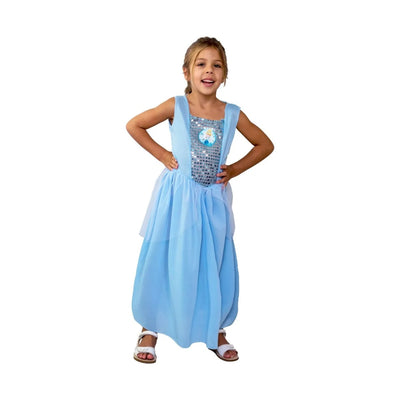 Disfraz Cenicienta Niña Vestido Con Brillos