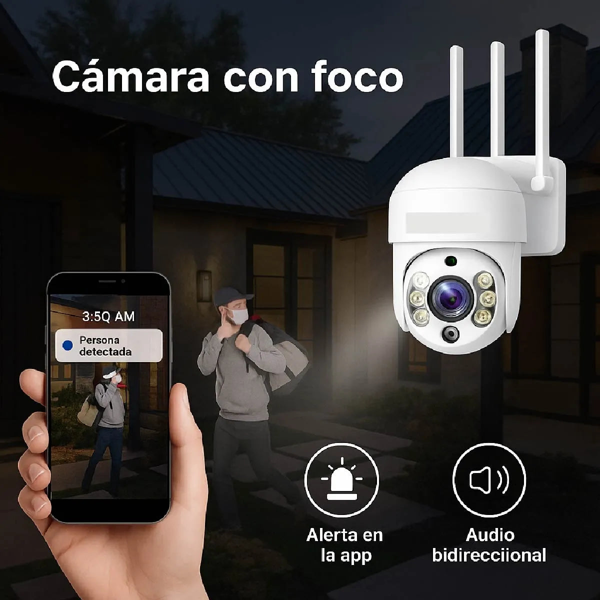 Cámara Exterior Wifi 2mp Domo Audio Zoom Micrófono Parlante