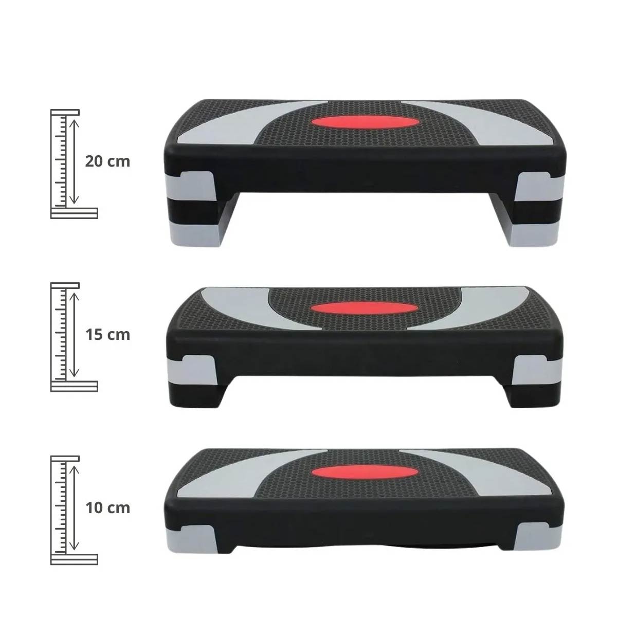 Step Gym Escalón Gimnasia 3 Niveles Regulable Fitness - Negro