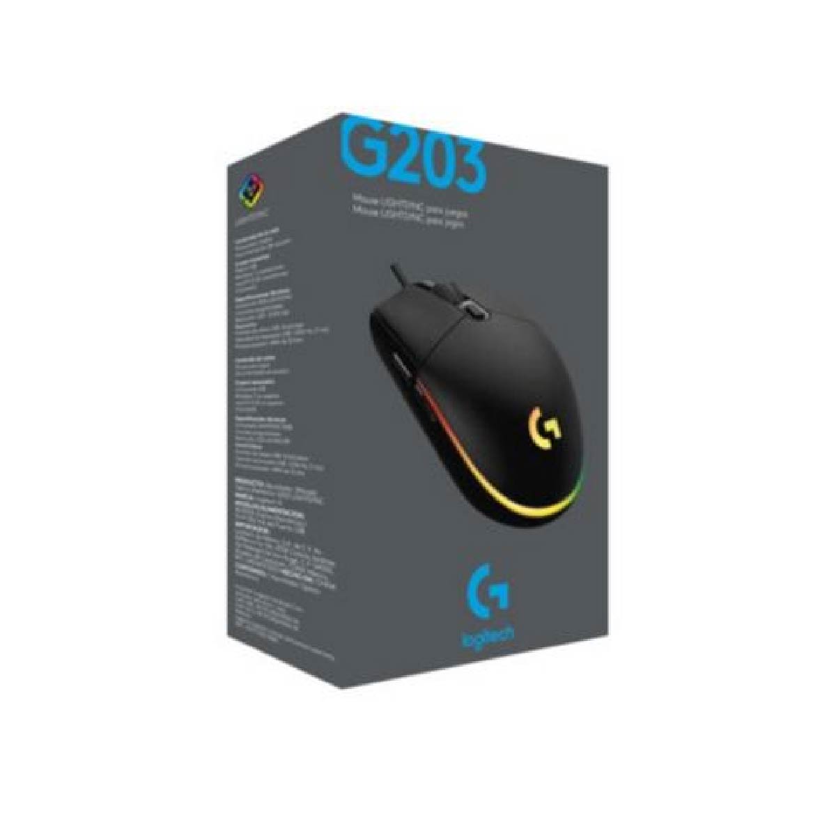 Mouse Gamer Logitech G203 Lightsync – Negro