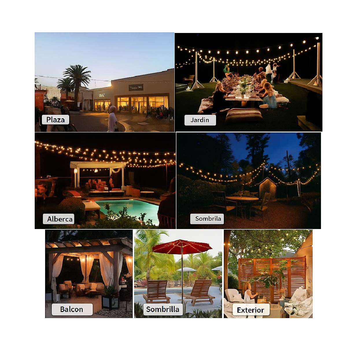 Guirnalda 25 Luces Simonas Exterior Feria Vintage Patio Guia