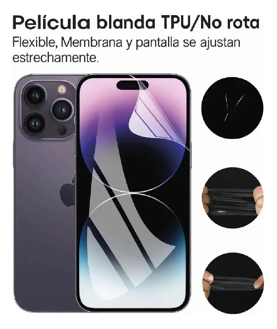 Lamina Hidrogel Protectora Para Todos Modelos Iphone Premium