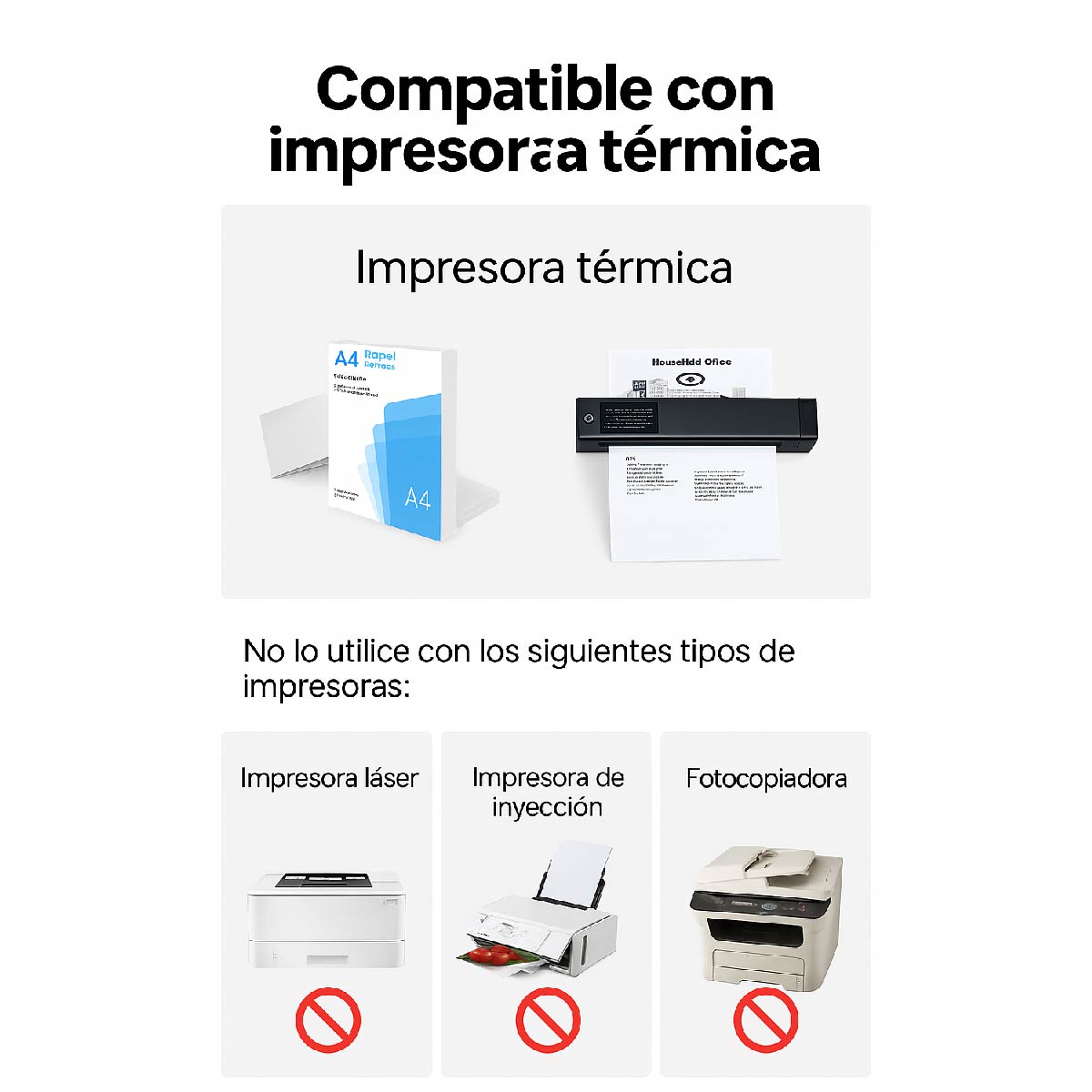 Pack X 100 Hojas Térmicas Para Impresora Tamaño A4