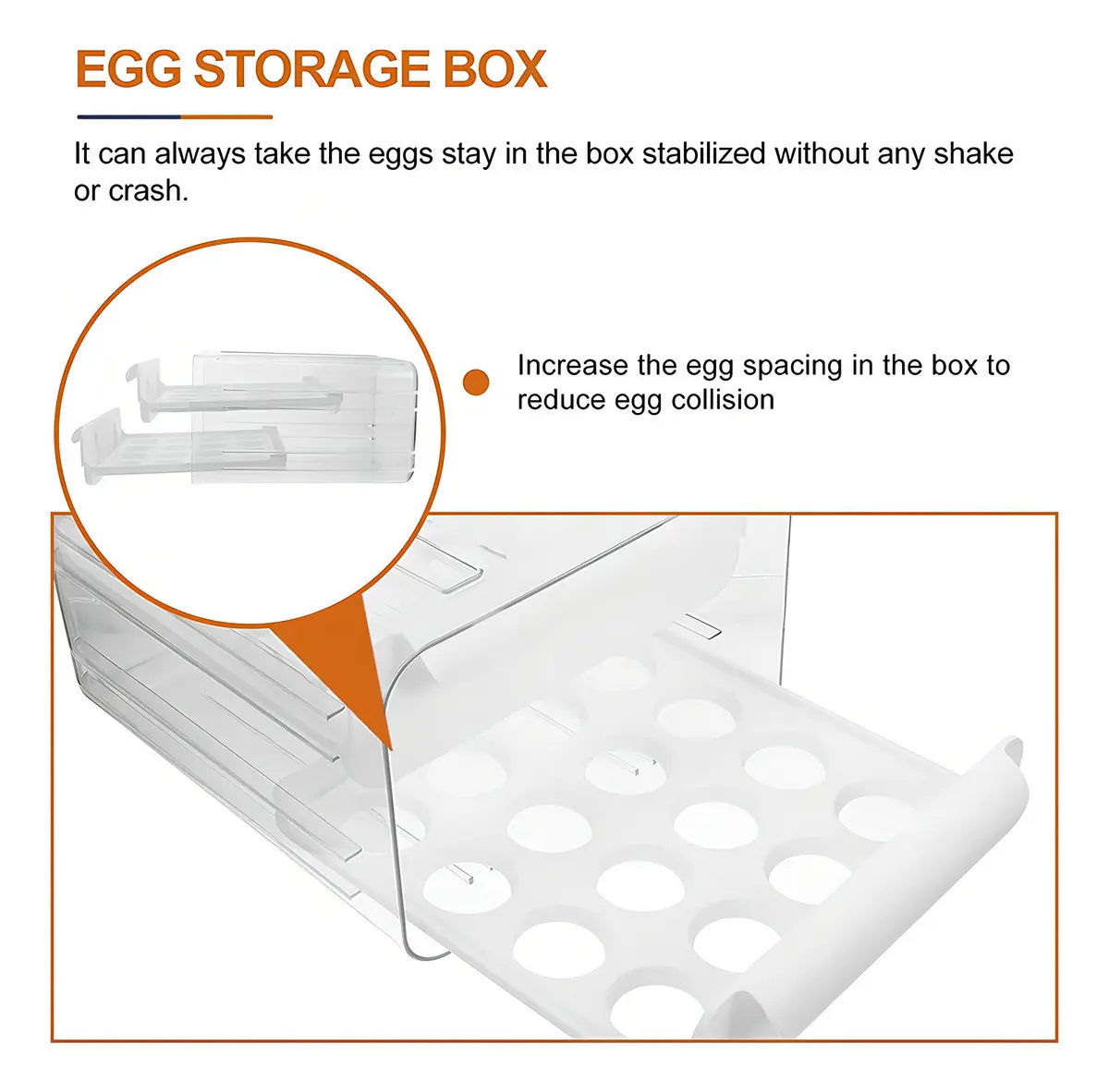 Organizador De Huevos Caja Para 32 Unidades Huevera Portahuevos Color Blanco