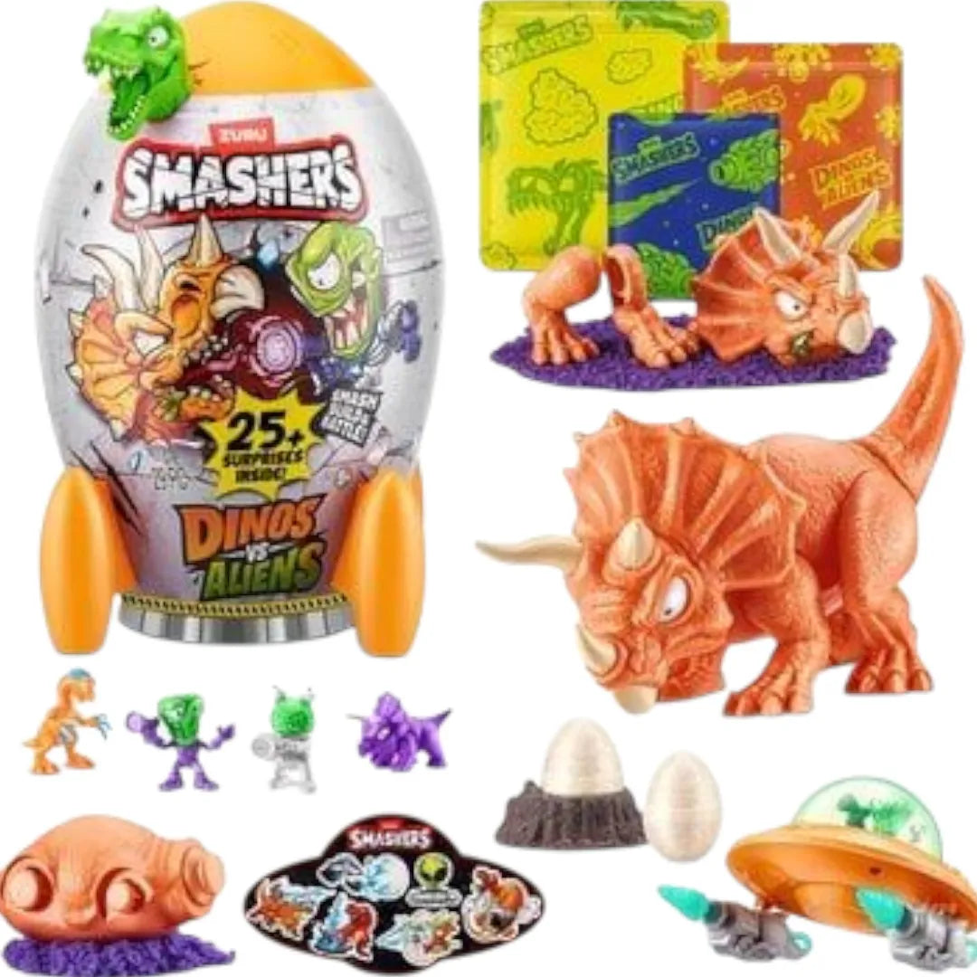 Smashers Capsula Cohete Dinos Vs Aliens +20 Sorpresas Zuru