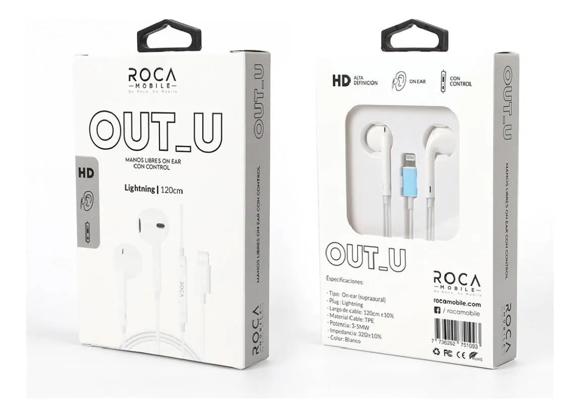 Auriculares Manos Libres Stereo Lightning Blanco Para iPhone