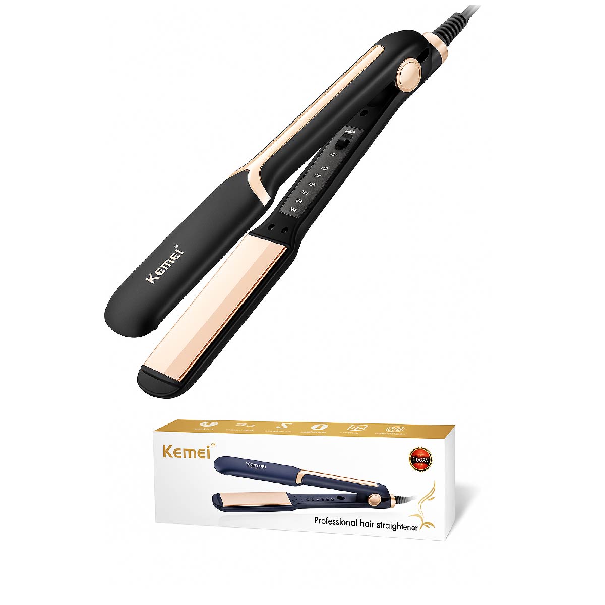 Planchita De Pelo Plancha Kemei Km-851 De Ceramica