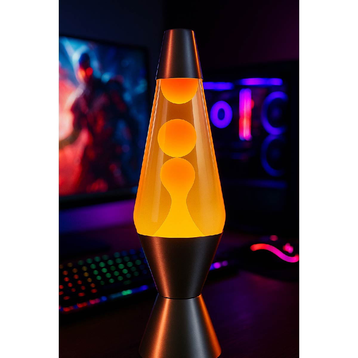 Lampara De Lava Cónica De Aluminio 30w Veladora Colores