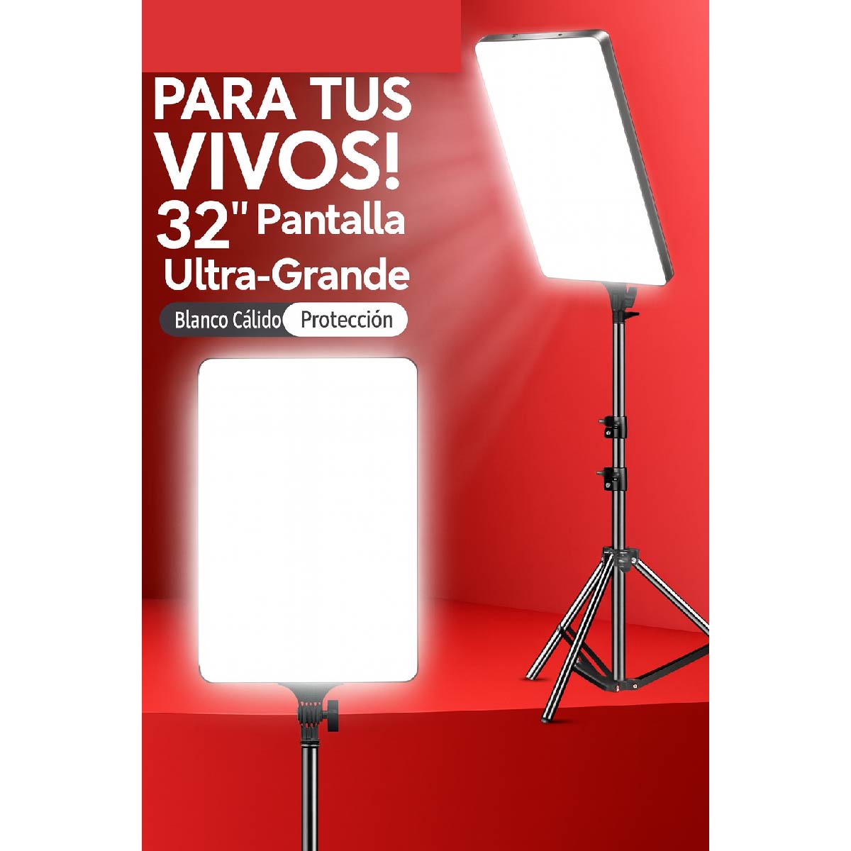 Panel Luz Led Profesional Iluminacion+ Trípode+ Control 100w