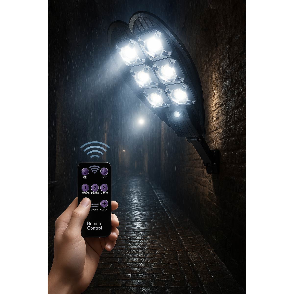 Foco Solar De Calle 100w Fria Con Control Remoto Ip66