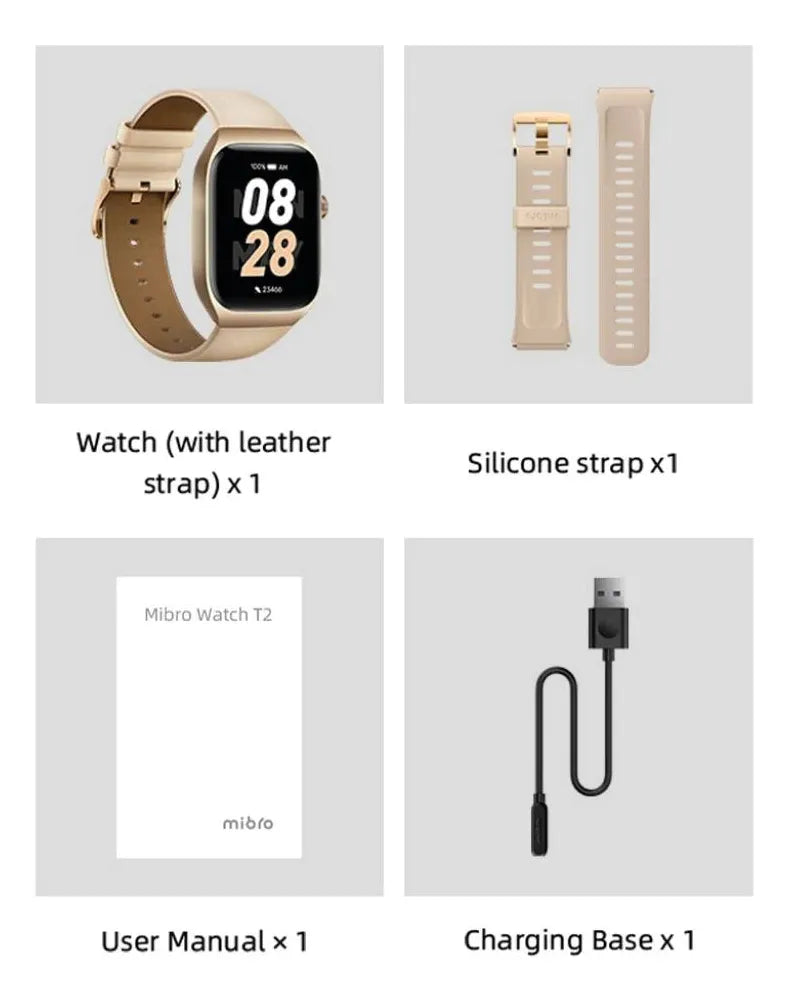 Reloj Smartwatch Mibro T2 Dorado GPS 1.75" AMOLED HD