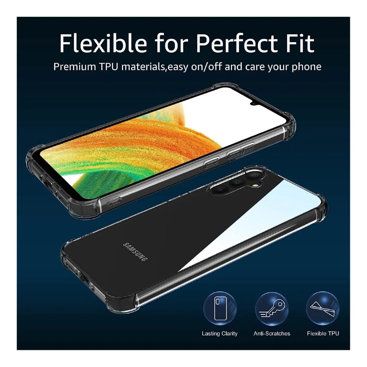 Protector Transparente AntiShock Con Bordes Reforzados Para Samsung A05