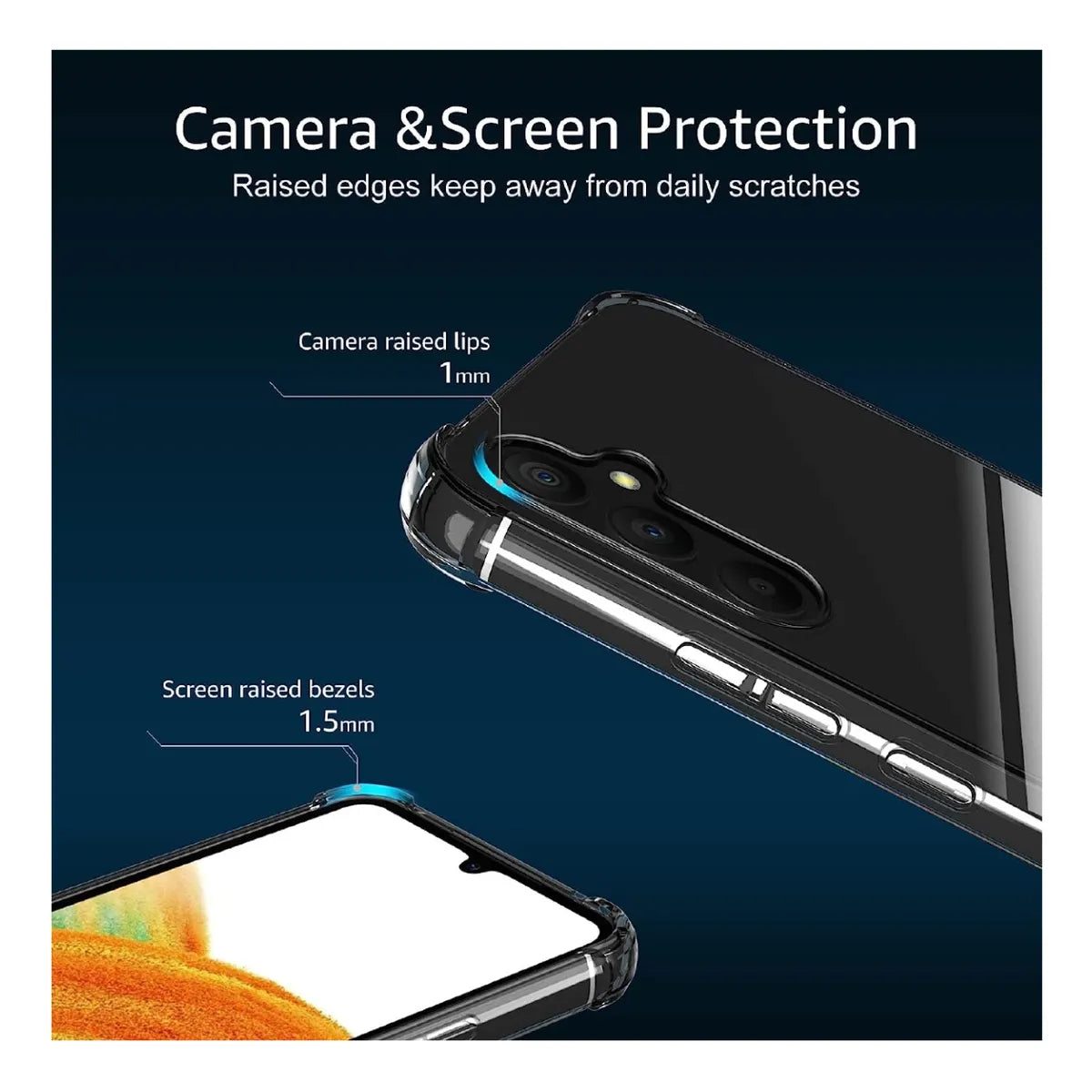 Protector Transparente AntiShock Con Bordes Reforzados Para Samsung A03