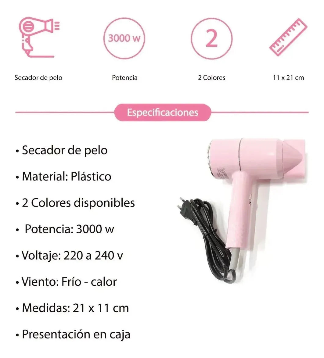Secador De Pelo Kemei KM-8224 – 3000W de Potencia Real