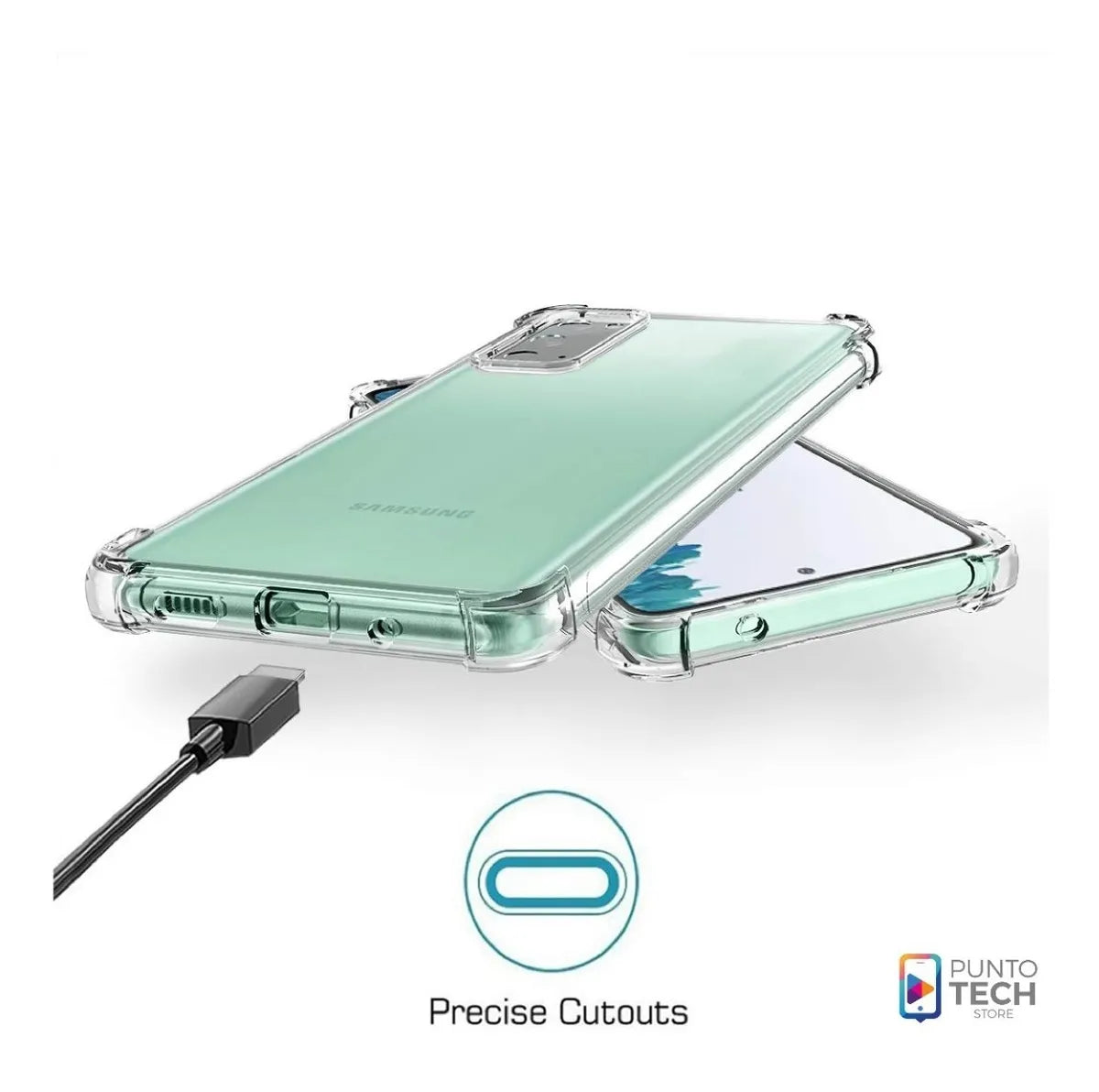 Protector Antishock Transparente Para Samsung S20 Fe Bordes reforzados