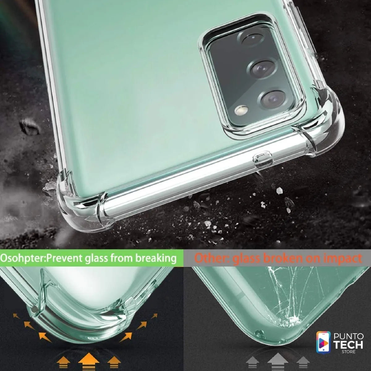 Protector Antishock Transparente Para Samsung S20 Fe Bordes reforzados