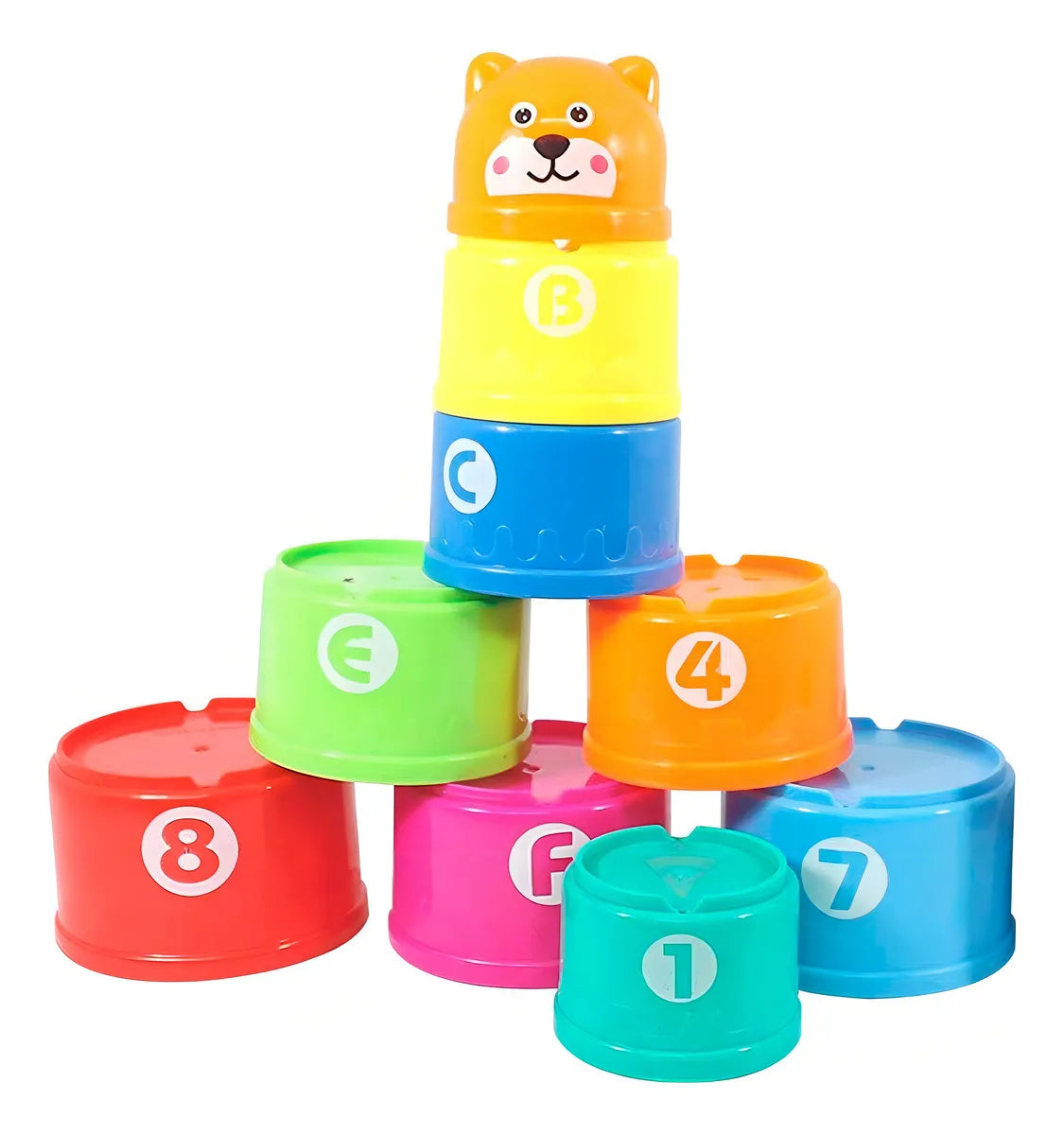 Vasitos Apilables Topa Topa Letras Y Números Multicolor