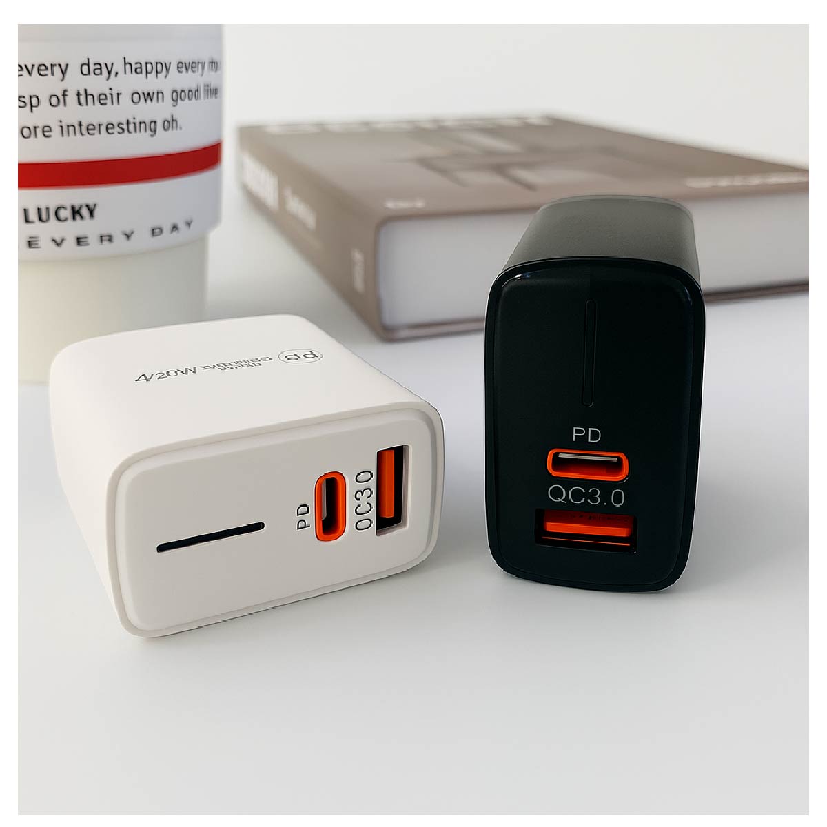 CARGADOR DE PARED USB-C 20W Y USB CARGA RAPIDA PREMIUM