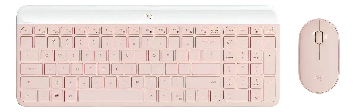 Teclado Y Mouse Combo Inalámbrico Logitech Rosa Español MK470