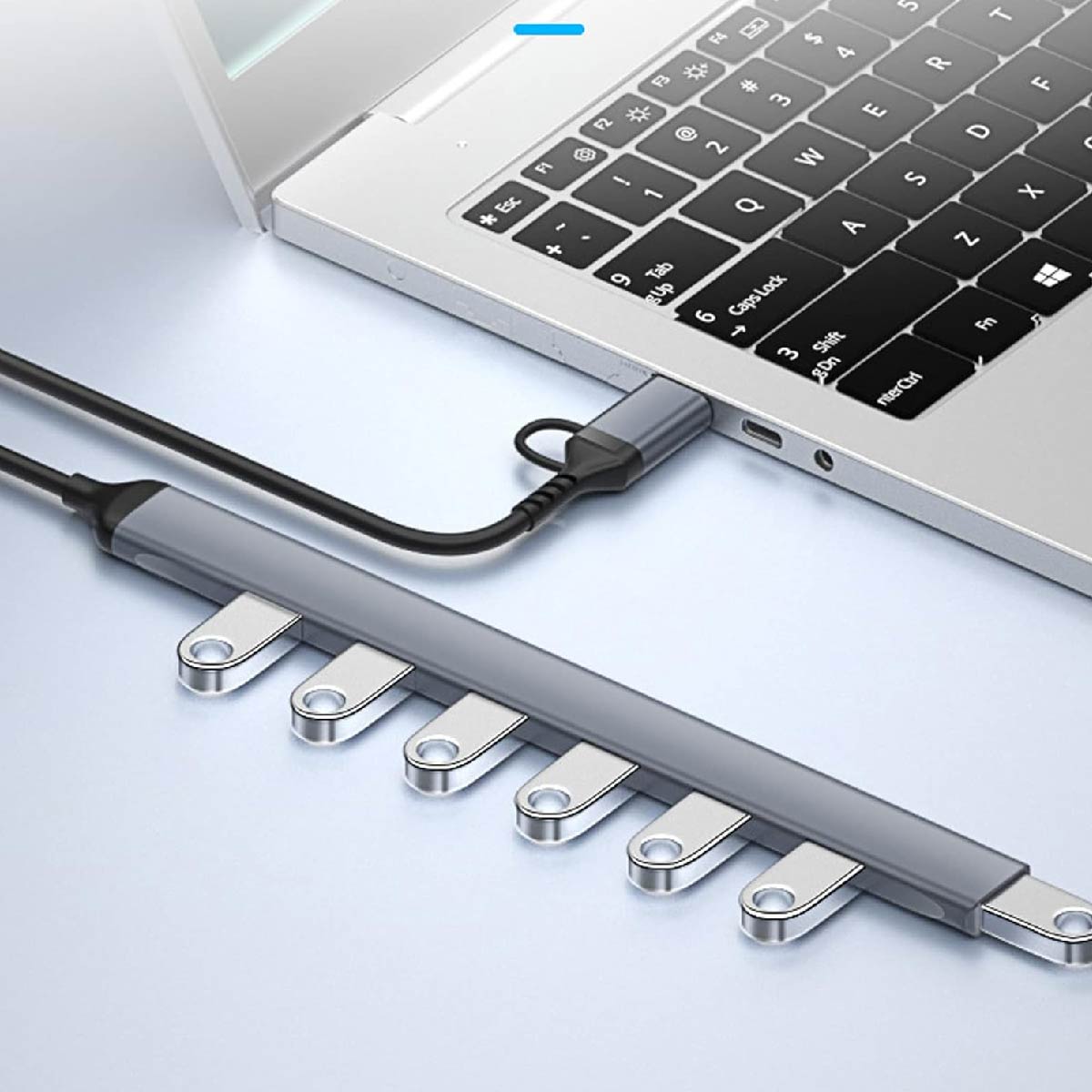 Hub Usb 3.0 De 7 Puertos Alta Velocidad Y Diseño Premium - Plateado