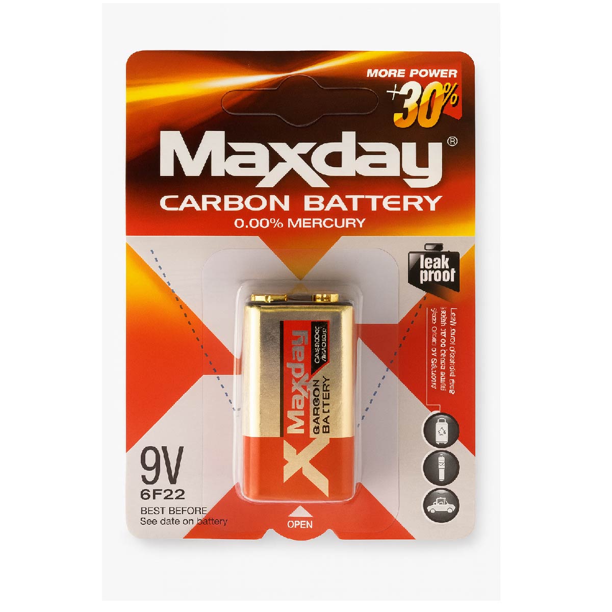 Pila Bateria Maxday 9v Alta Durabilidad