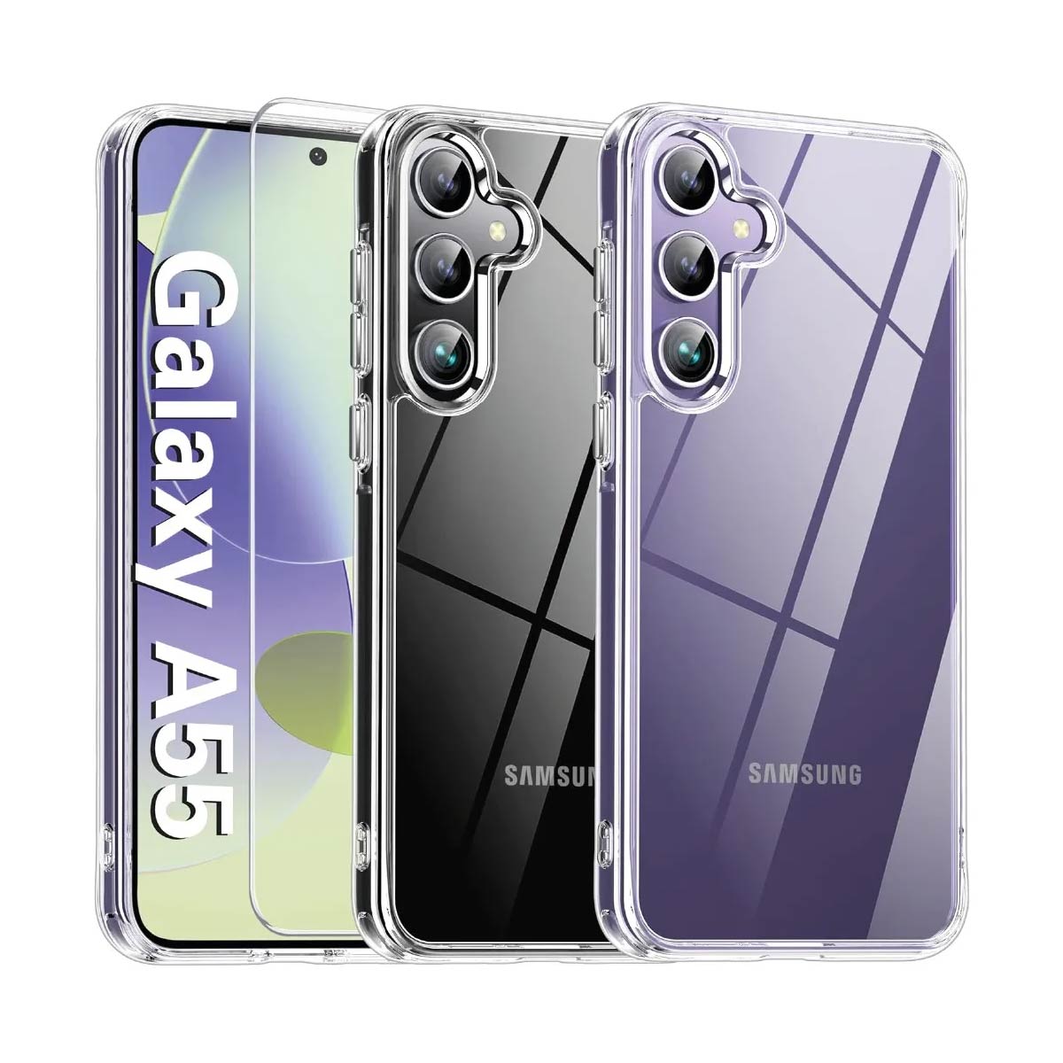 Protector Transparente AntiShock Con Bordes Reforzados Para Samsung A55