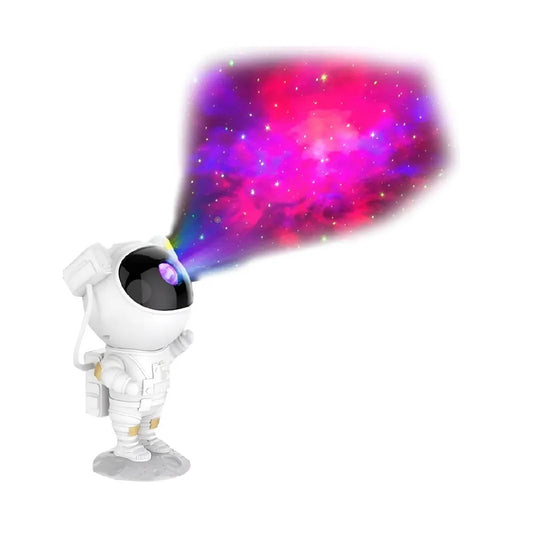Lámpara Astronauta Proyector Galaxia con Base y Control Veladora