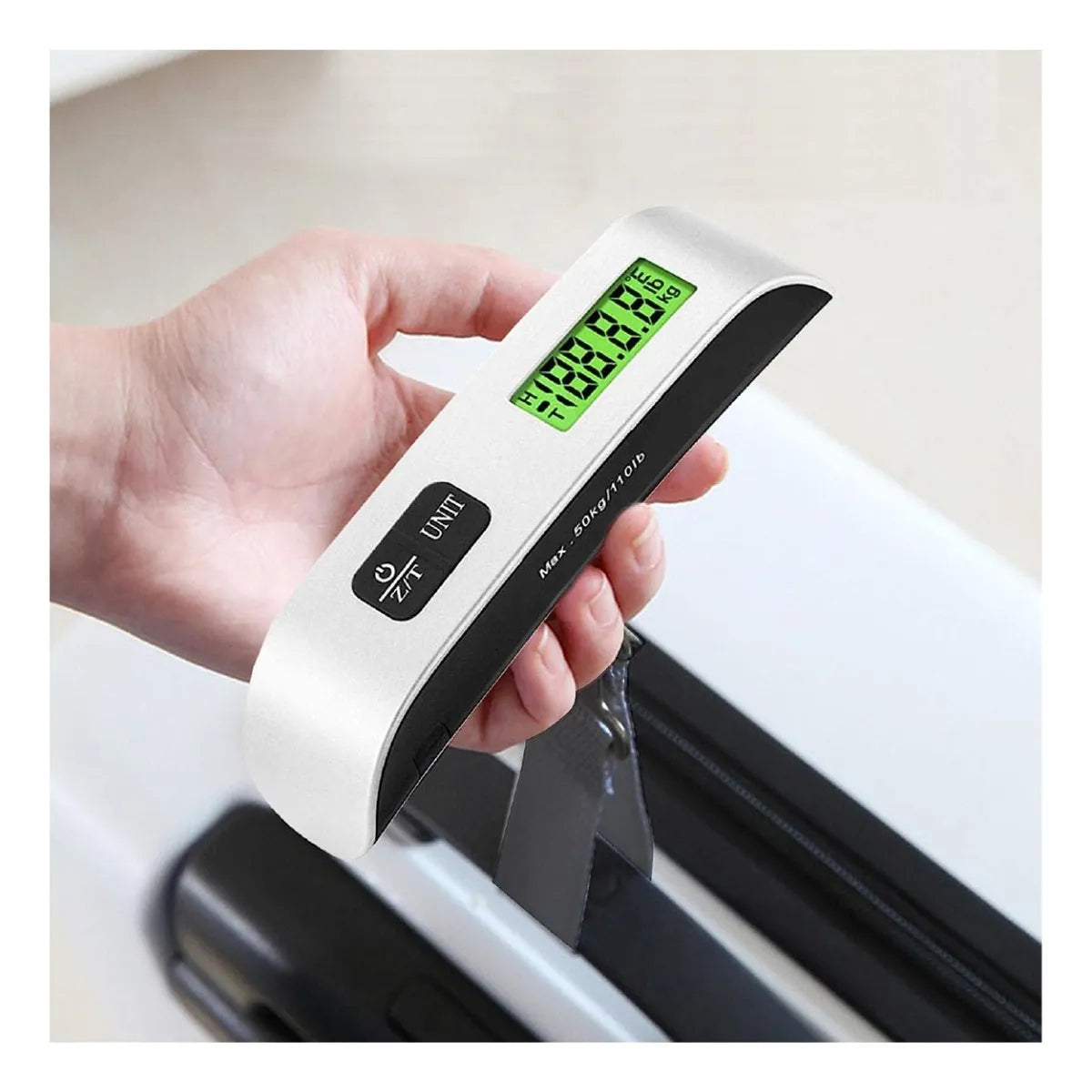 Balanza Digital Portátil Para Viaje Valijas Max 50 Kg A Pila