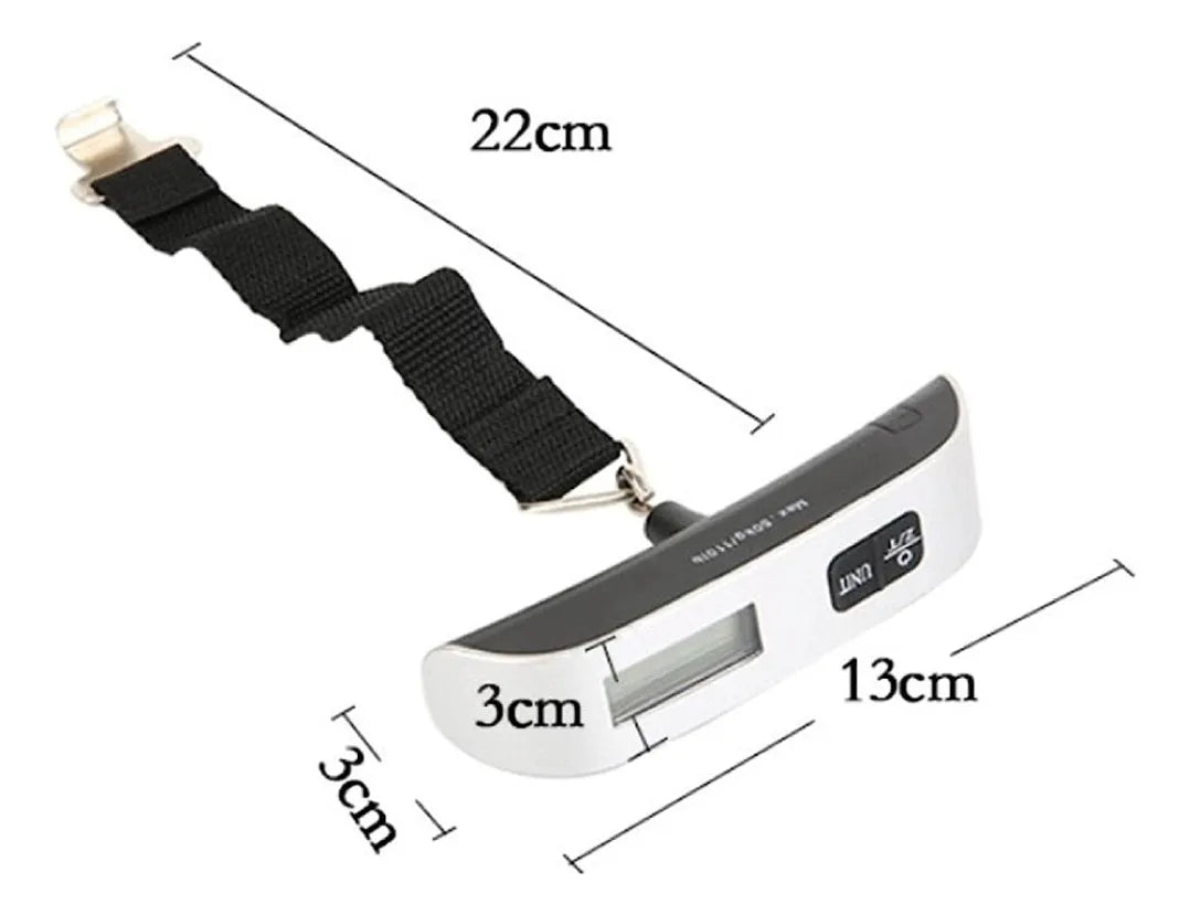 Balanza Digital Portátil Para Viaje Valijas Max 50 Kg A Pila