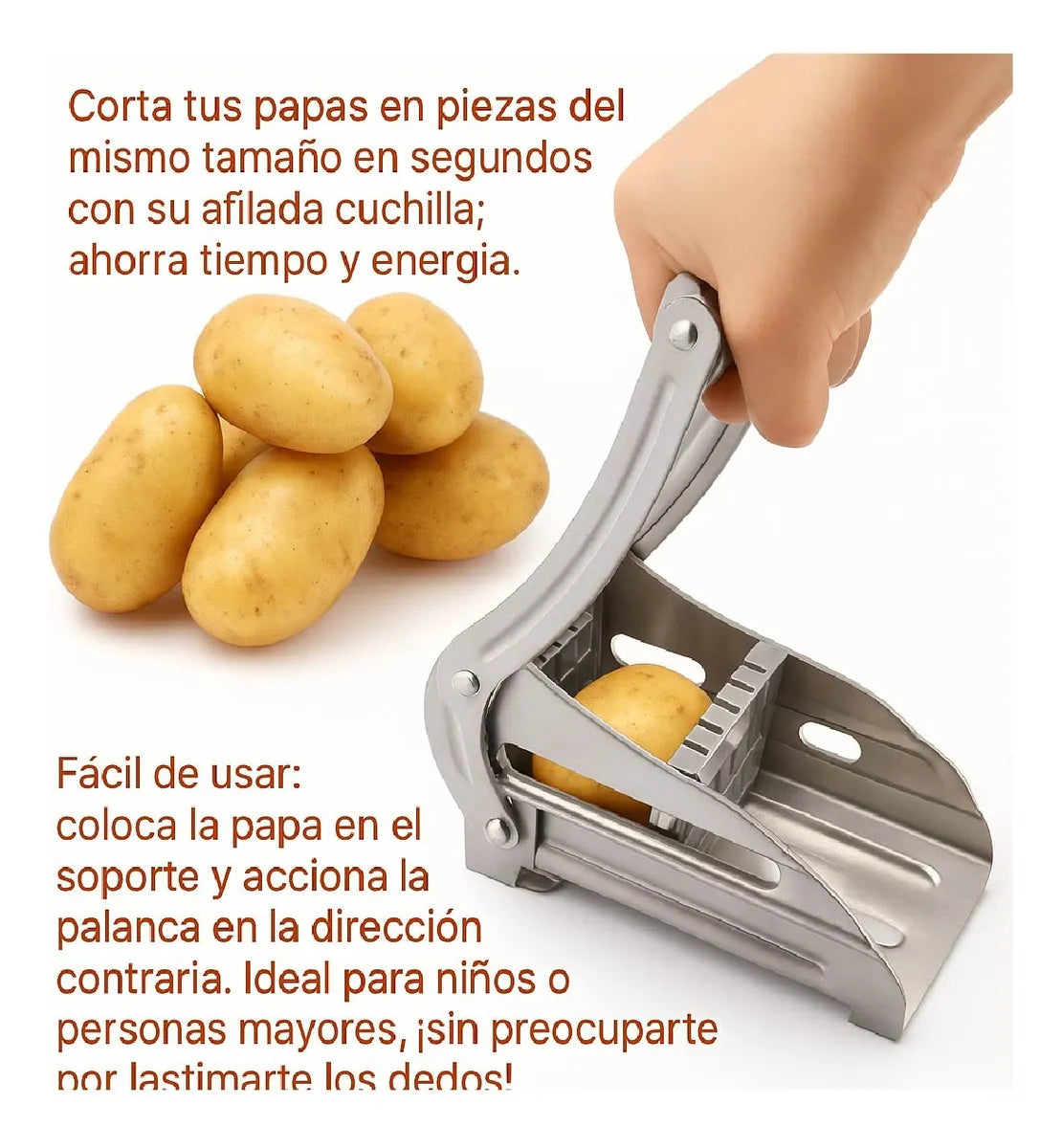 Cortador De Papas Fritas En Acero Inox - Bastones Vegetales