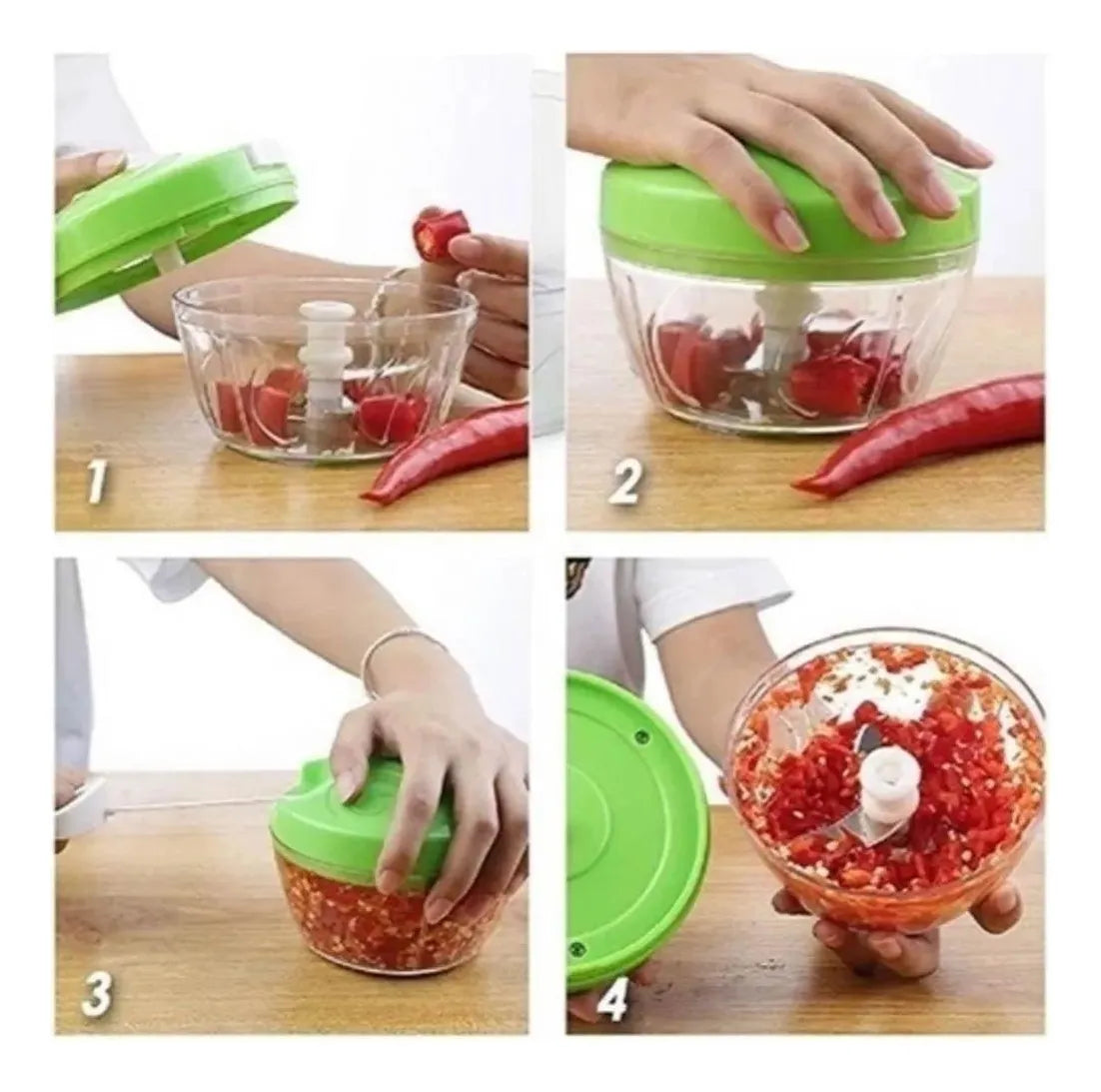 Cortador Procesador Manual De Alimentos Frutas Verduras