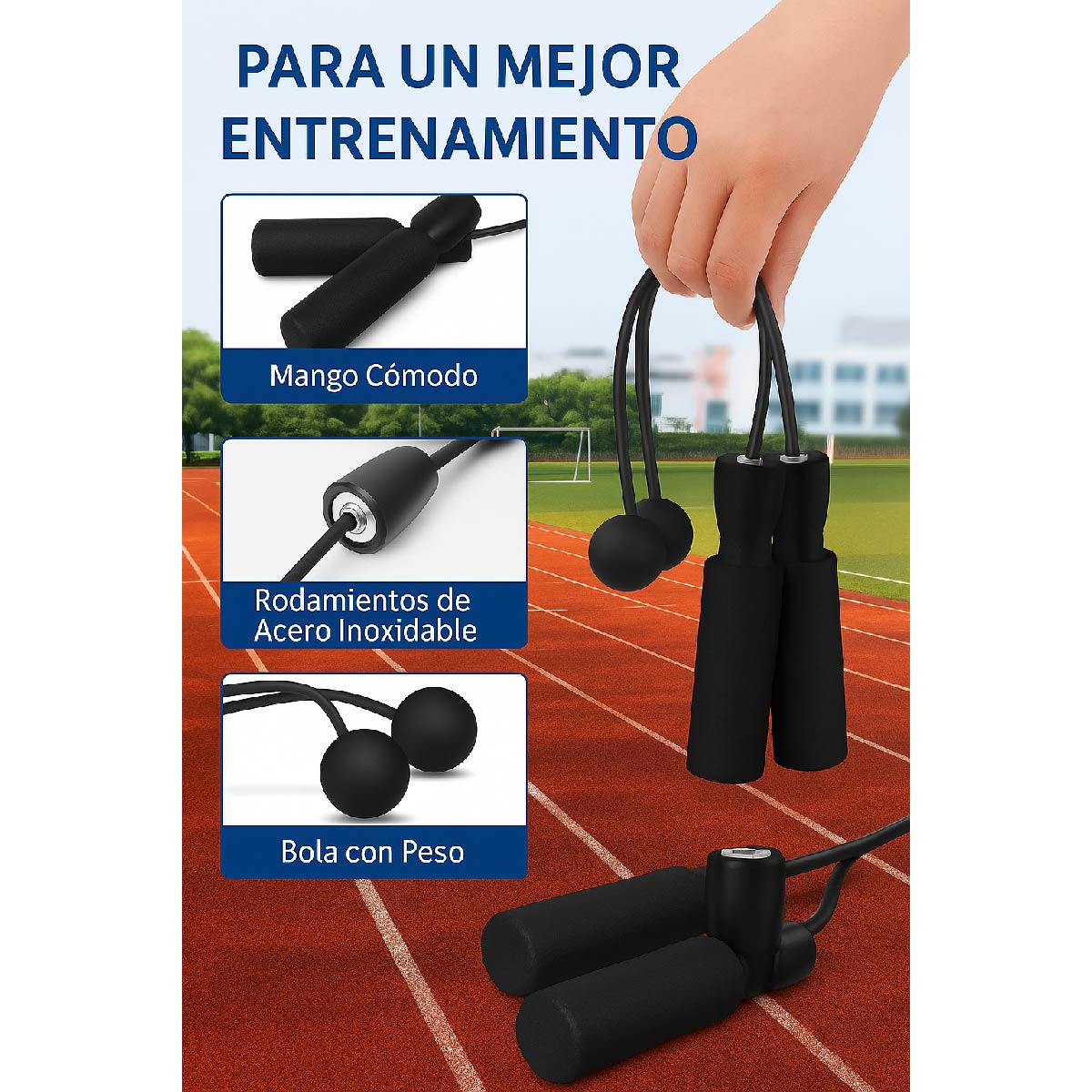 Cuerda Para Saltar Sin Cuerda Con Bolas De Peso 2 En 1 Rosa