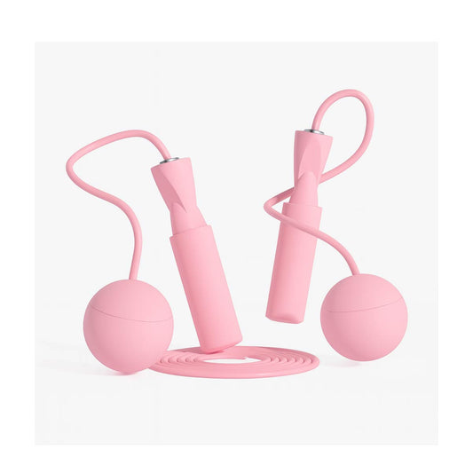 Cuerda Para Saltar Sin Cuerda Con Bolas De Peso 2 En 1 Rosa