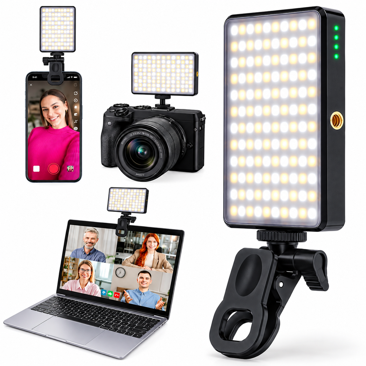 Luz Selfie Clip Celular Recargable Laptop Led Telefono