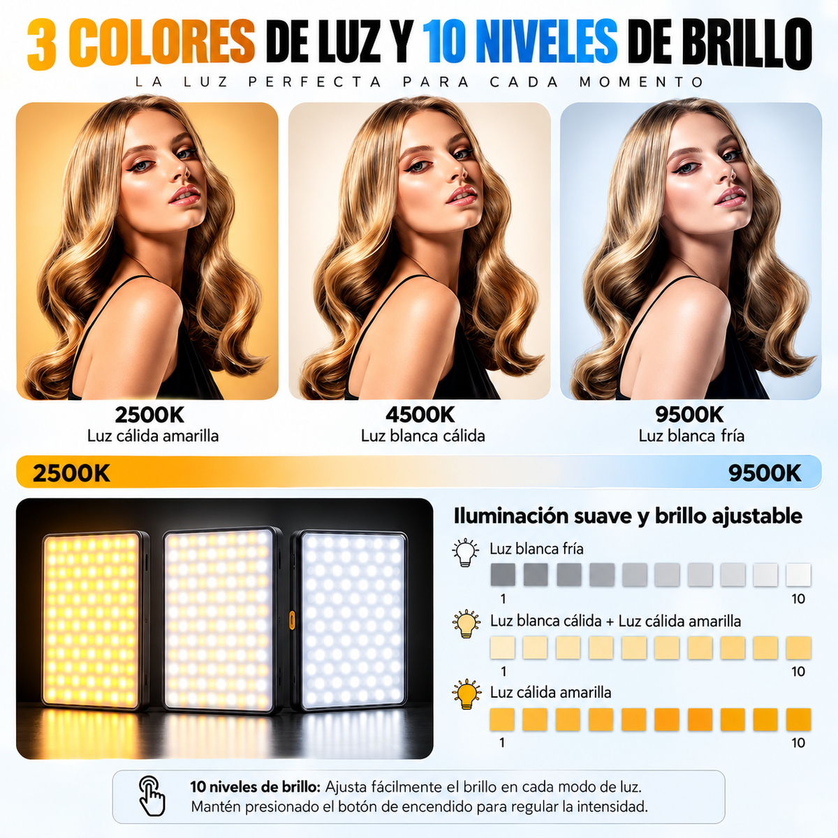 Luz Selfie Clip Celular Recargable Laptop Led Telefono