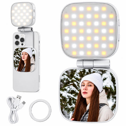 Luz Led Espejo Selfie Magnetico Celular Soporte Recargable
