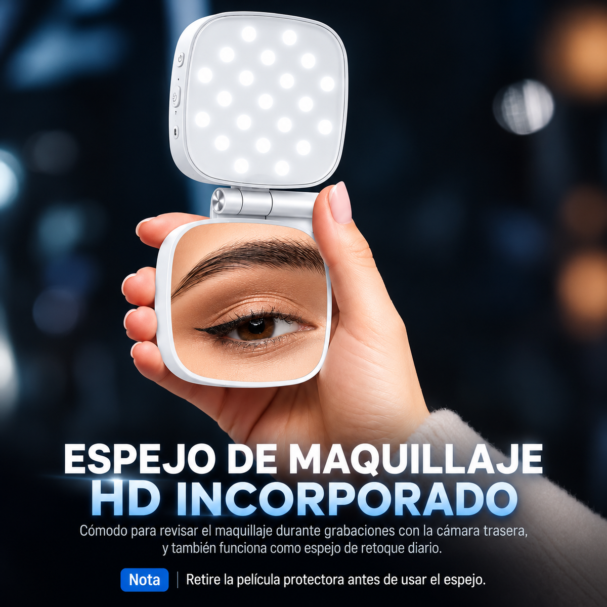 Luz Led Espejo Selfie Magnetico Celular Soporte Recargable