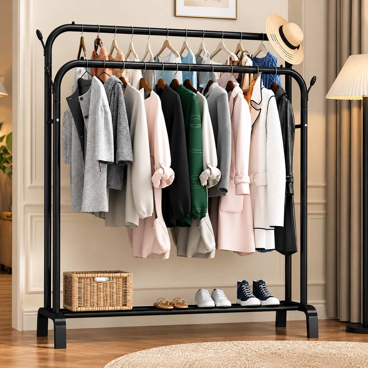 Perchero Organizador Ropa Calzado Doble Armado Facil Premium