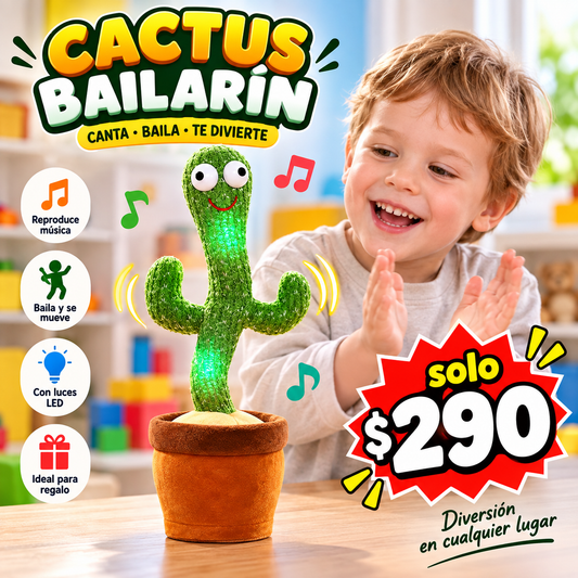 Cactus Planta Juguete Bailarin Baila Canta Habla Luces Usb