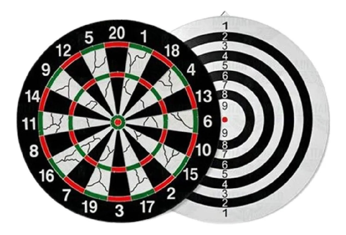 Juego De Dardos Tiro Al Blanco Tablero Reversible 29 Cm