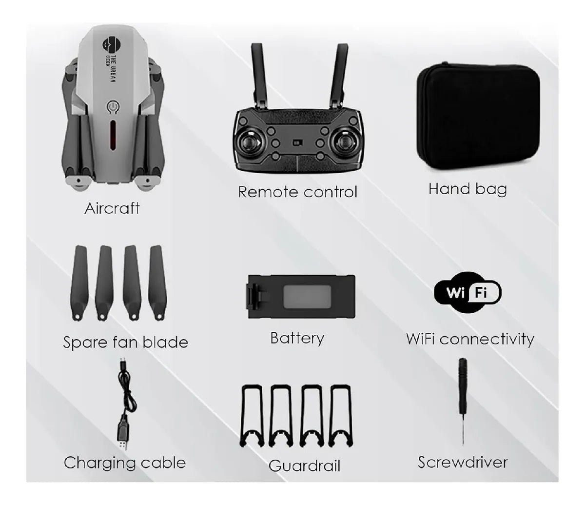 Drone Plegable Hd1080 Wifi Control Remoto+ Bolso Vuelo Smart