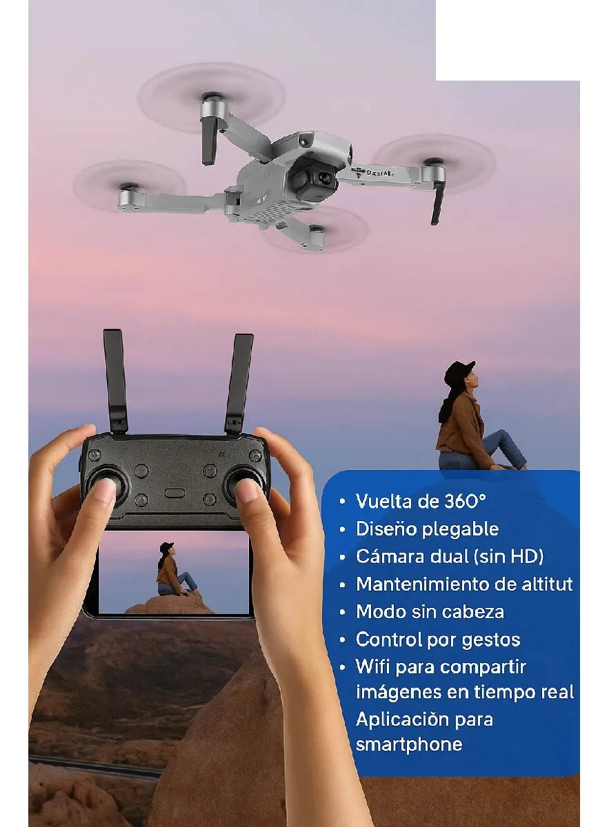 Drone Plegable Hd1080 Wifi Control Remoto+ Bolso Vuelo Smart