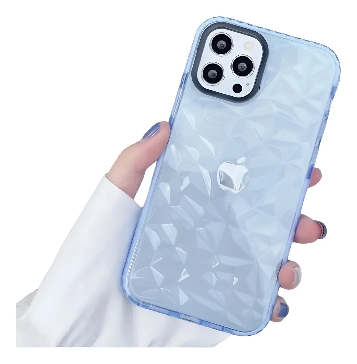 Funda Protectora Semi Transparente Tipo Diamante Para iPhone 12 Pro